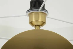 Lampada da terra Telero, 40x40 h151 cm, Bianco e Oro<Dmora Fashion