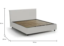 Letto alla francese Africa, adatto per materasso Cm 140x190,<Dmora Shop
