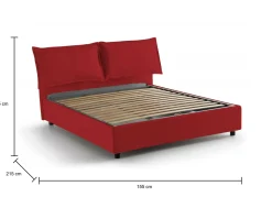 Letto alla francese Agalo, adatto per materasso Cm 140x200,<Dmora New