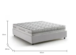 Letto alla francese Akemi, con materasso Cm 140x190 incluso,<Dmora Discount