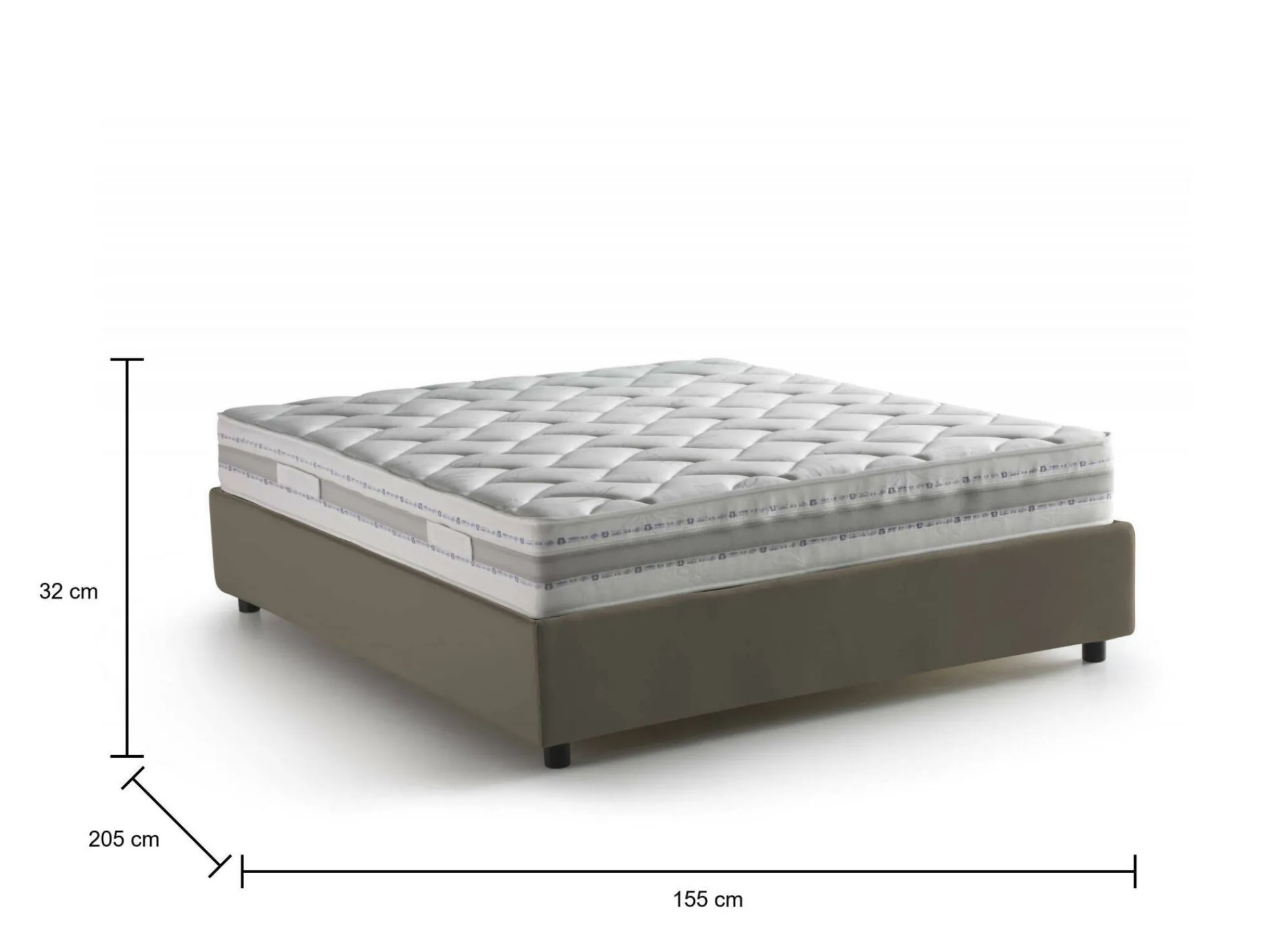 Letto alla francese Akemi, con materasso Cm 140x190 incluso,<Dmora Sale