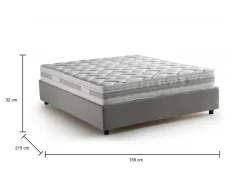 Letto alla francese Alaksir, con materasso Cm 140x200 incluso,<Dmora Clearance