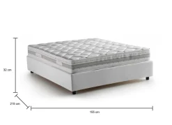 Letto alla francese Alaksir, con materasso Cm 140x200 incluso,<Dmora Shop