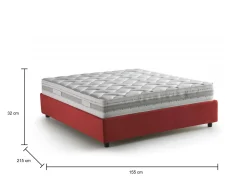 Letto alla francese Alaksir, con materasso Cm 140x200 incluso,<Dmora Store