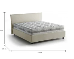 Letto alla francese Alion, con materasso Cm 140x190 incluso,<Dmora Store