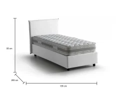 Letto alla francese Alion, con materasso Cm 140x190 incluso,<Dmora Best Sale