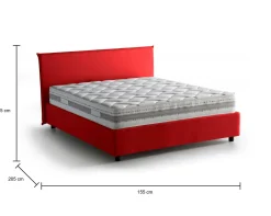 Letto alla francese Alion, con materasso Cm 140x190 incluso,<Dmora Best