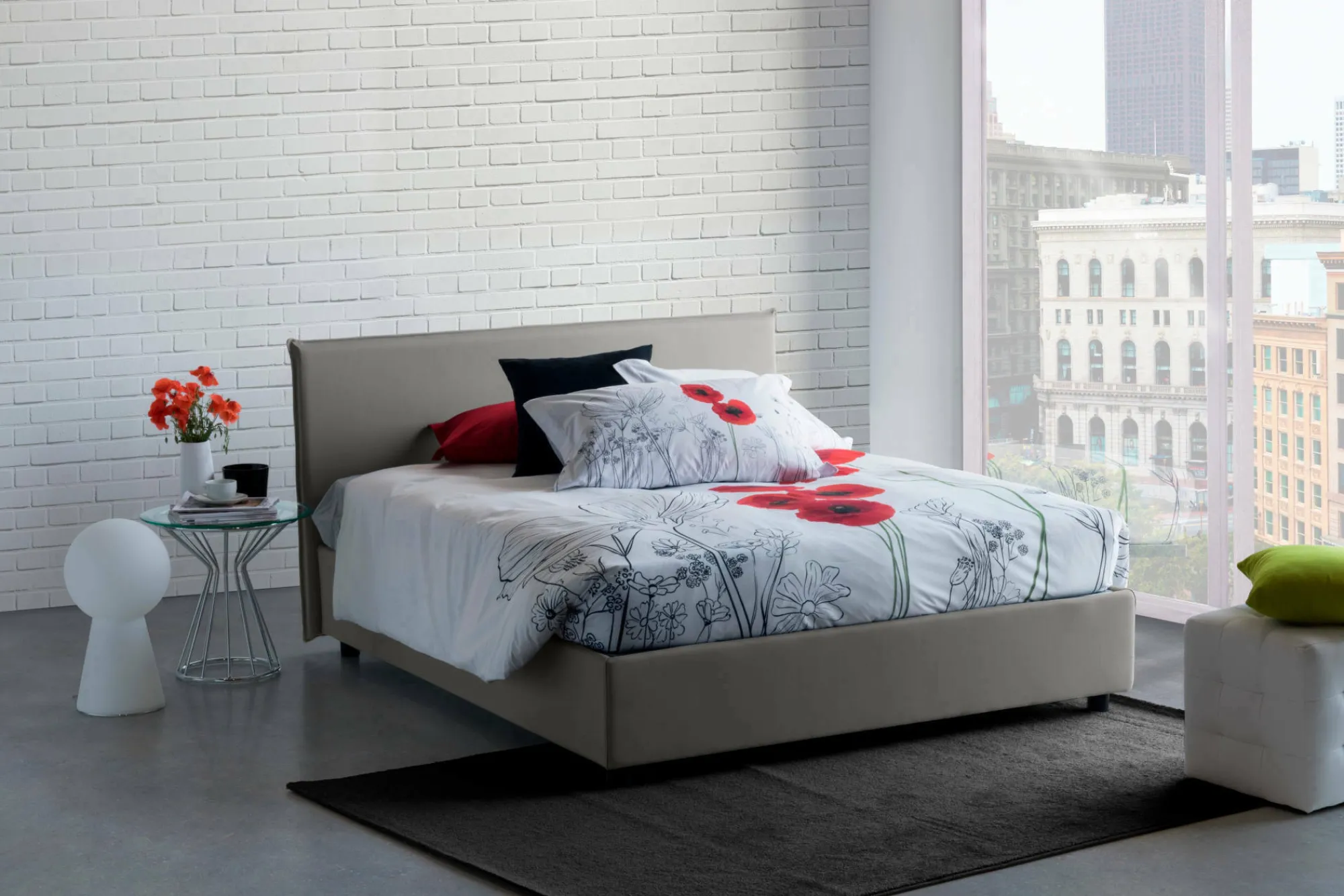 Letto alla francese Alvacus, adatto per materasso Cm 140x200,<Dmora Flash Sale