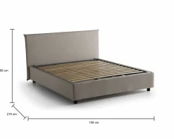 Letto alla francese Alvacus, adatto per materasso Cm 140x200,<Dmora Clearance