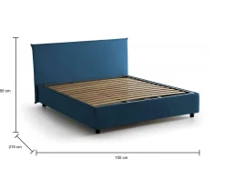 Letto alla francese Alvacus, adatto per materasso Cm 140x200,<Dmora Fashion