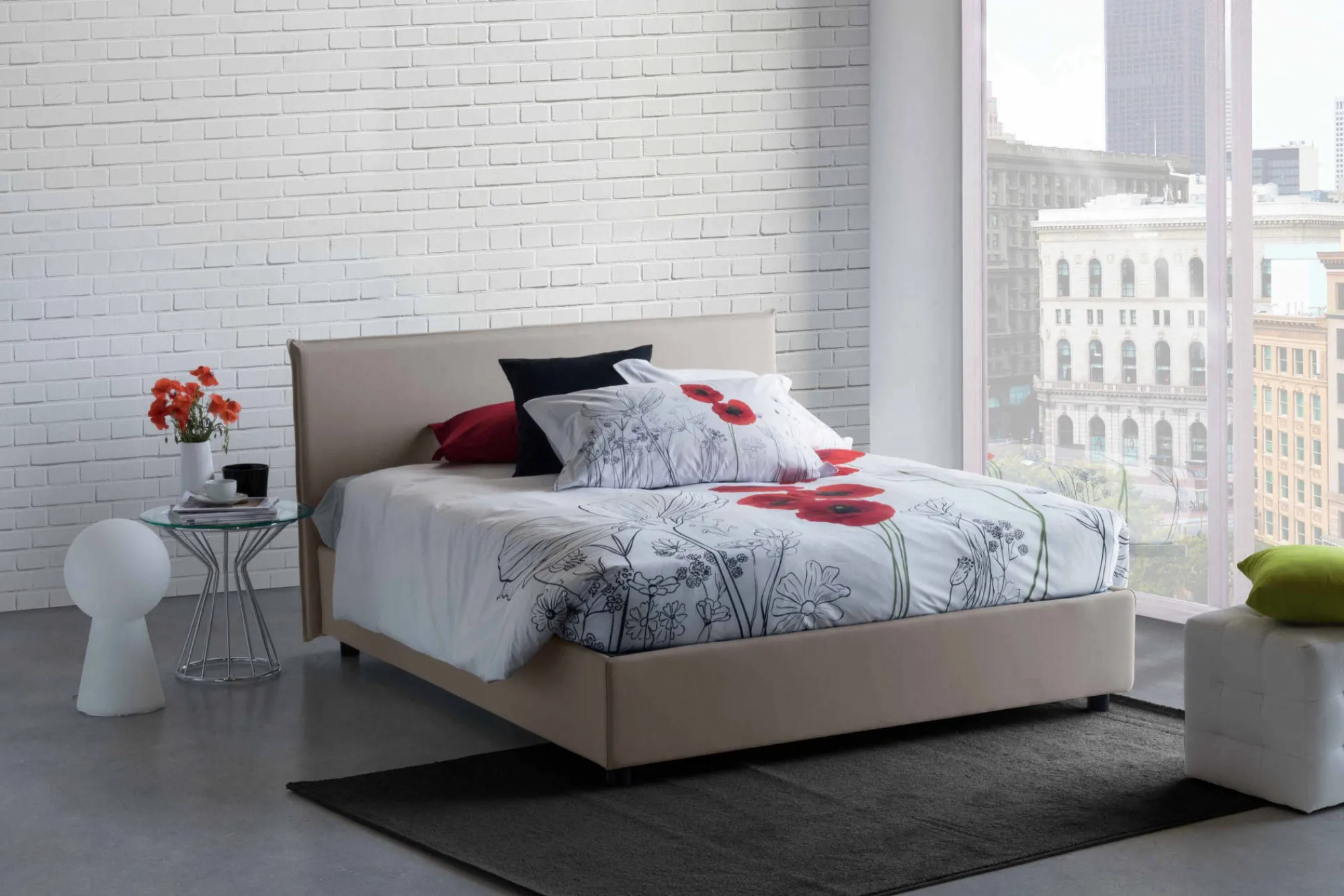 Letto alla francese Angelic, adatto per materasso Cm 140x190,<Dmora Discount