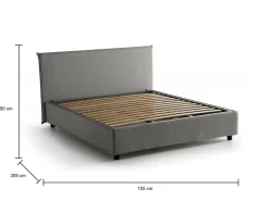 Letto alla francese Angelic, adatto per materasso Cm 140x190,<Dmora Cheap