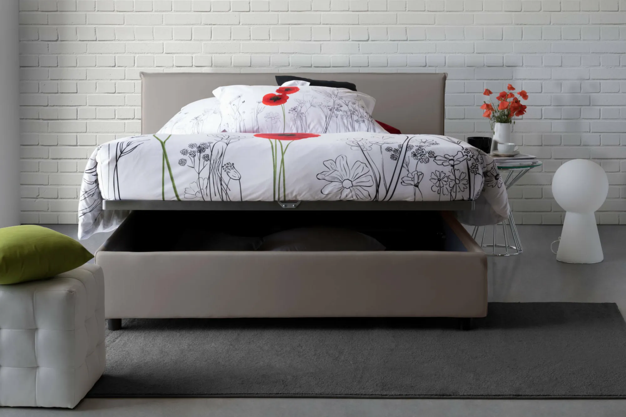 Letto alla francese Angelic, adatto per materasso Cm 140x190,<Dmora Discount
