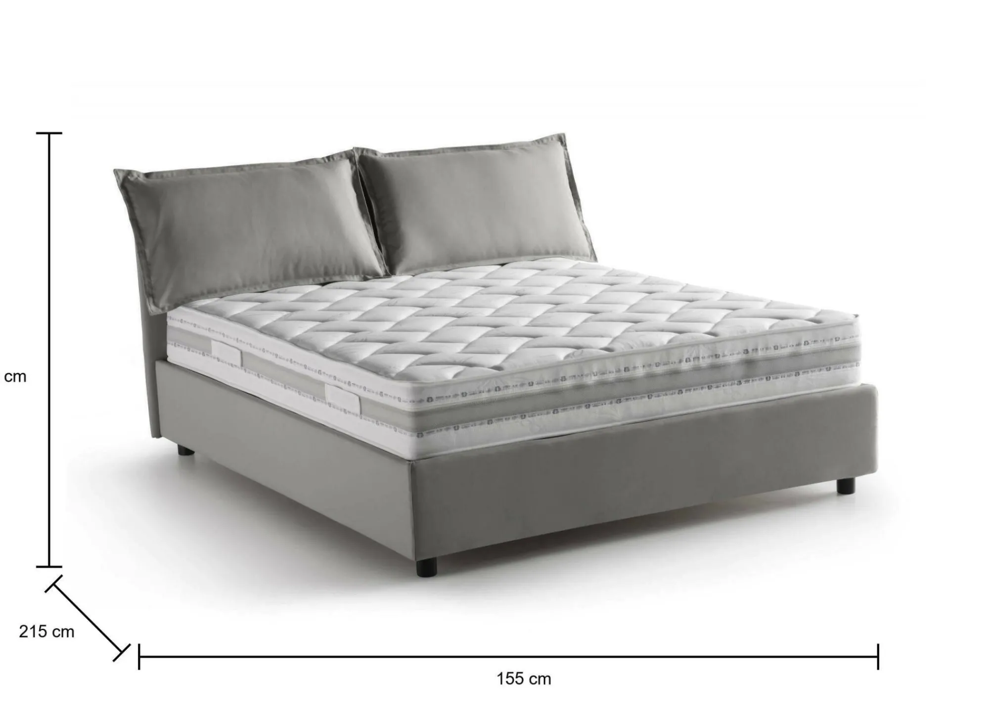 Letto alla francese Annica, con materasso Cm 140x200 incluso,<Dmora Discount
