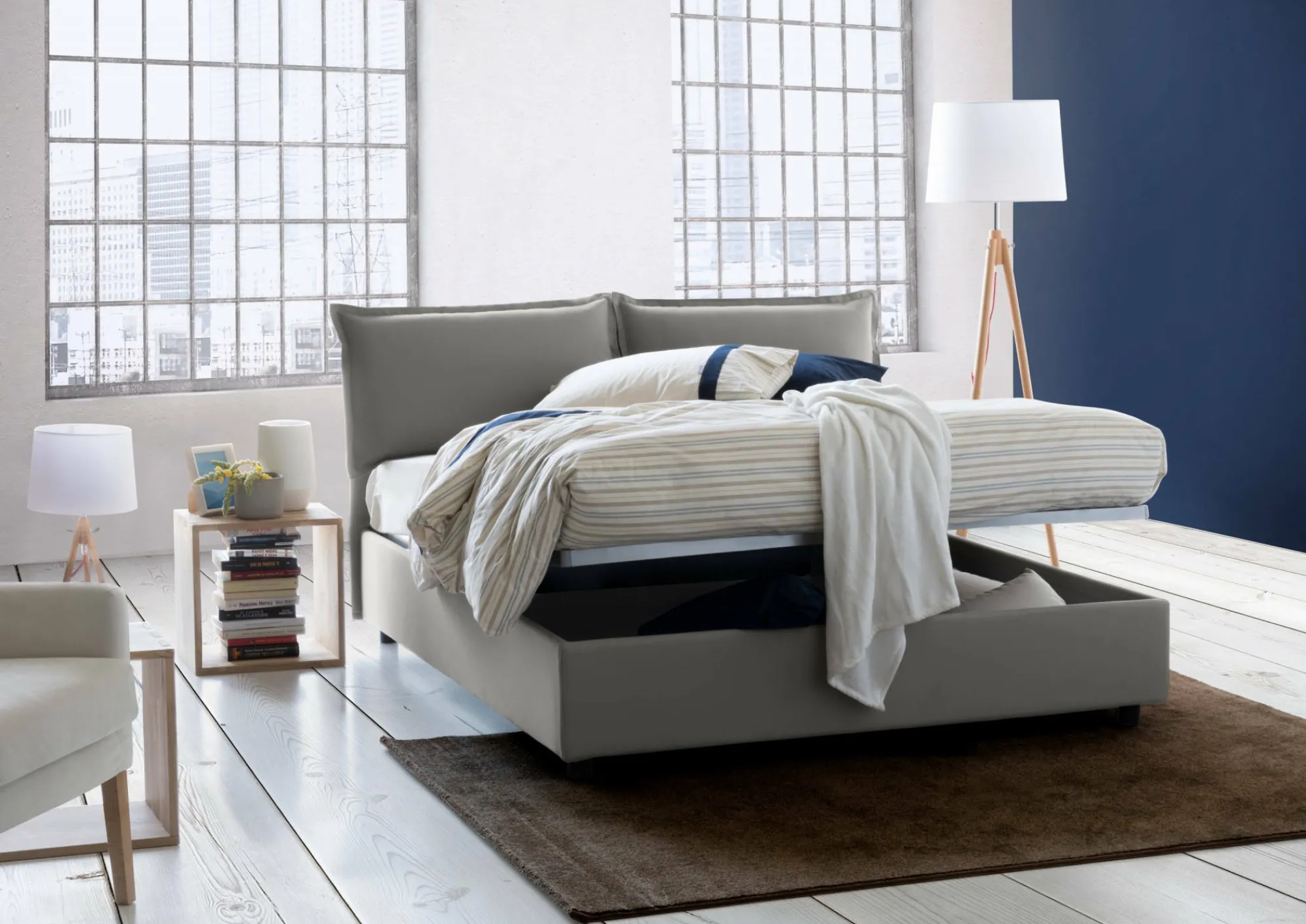 Letto alla francese Annica, con materasso Cm 140x200 incluso,<Dmora Discount