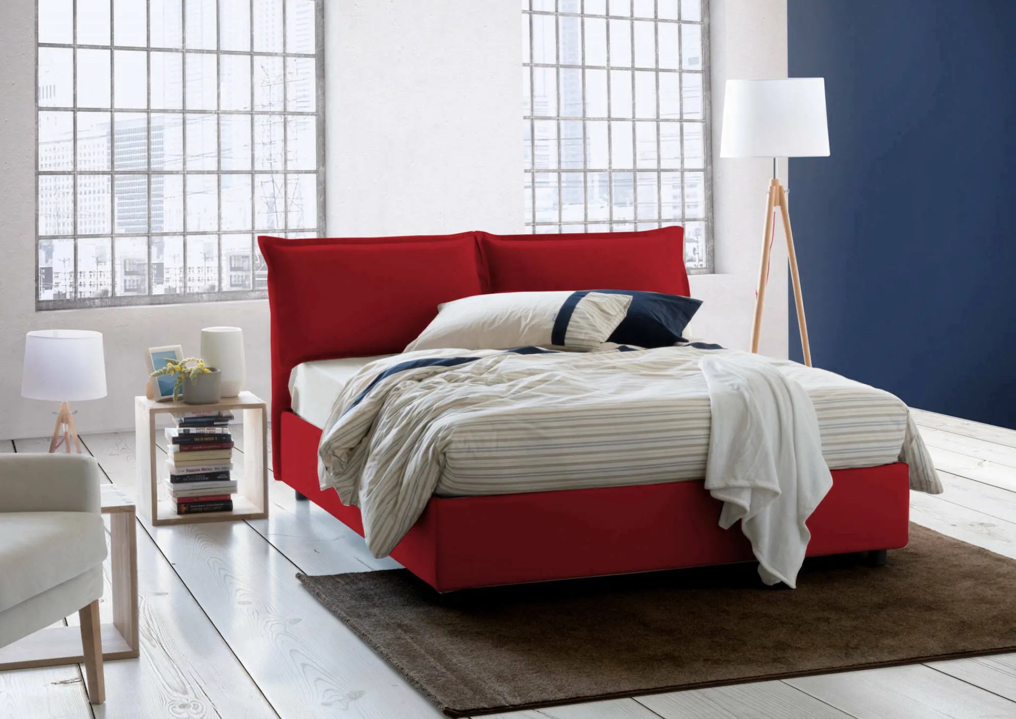 Letto alla francese Arden, con materasso Cm 140x190 incluso,<Dmora Outlet