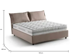 Letto alla francese Arden, con materasso Cm 140x190 incluso,<Dmora Store