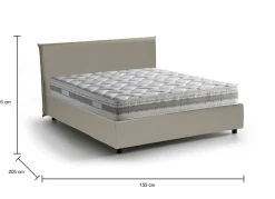 Letto alla francese Argain, con materasso Cm 140x190 incluso,<Dmora Cheap