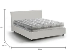 Letto alla francese Argain, con materasso Cm 140x190 incluso,<Dmora Flash Sale