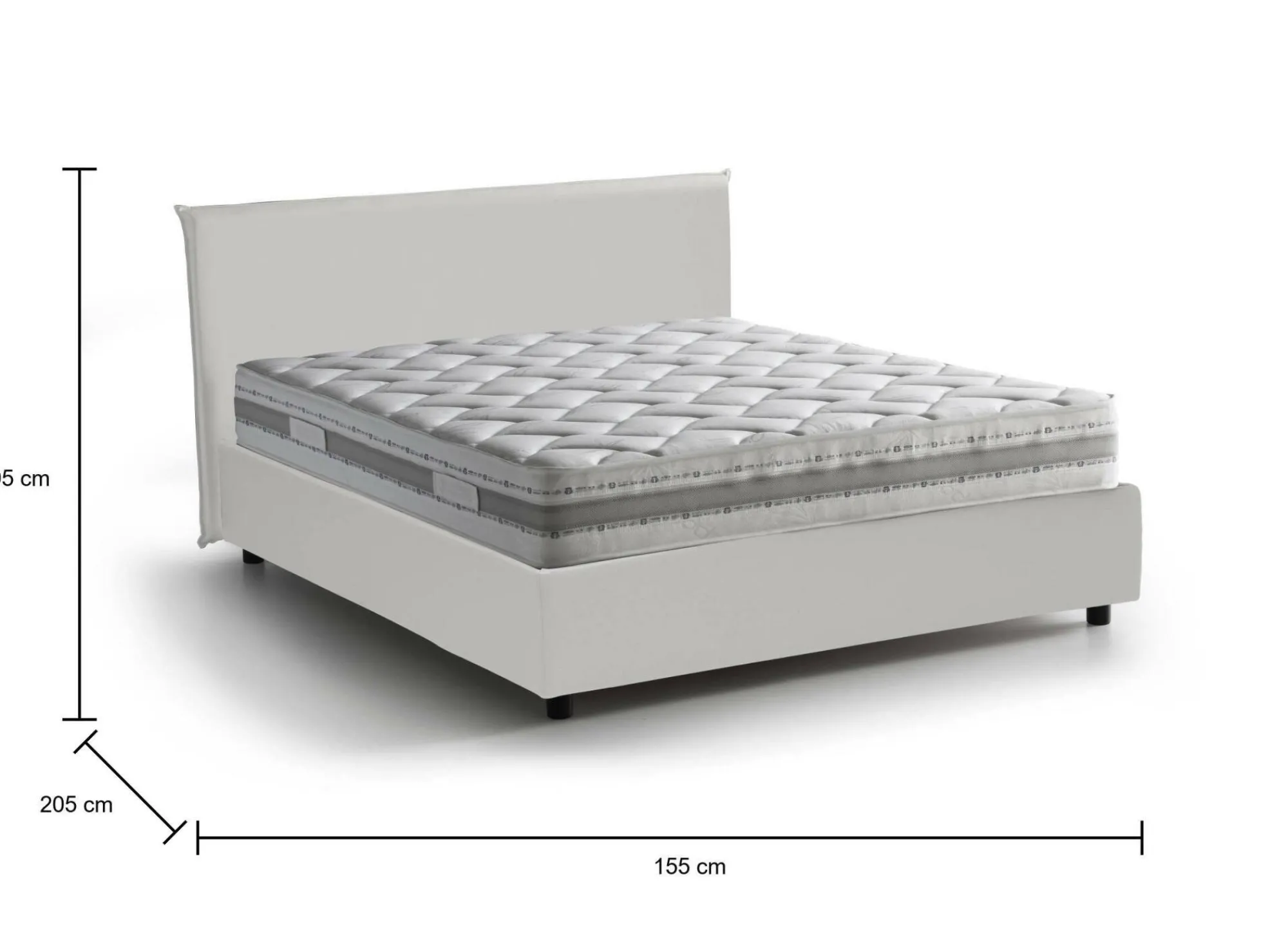 Letto alla francese Argain, con materasso Cm 140x190 incluso,<Dmora Flash Sale