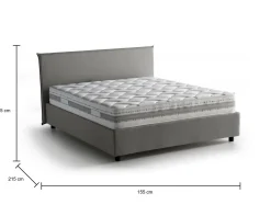Letto alla francese Aros, con materasso Cm 140x200 incluso,<Dmora Discount