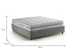 Letto alla francese Arto, con materasso Cm 140x190 incluso,<Dmora Outlet