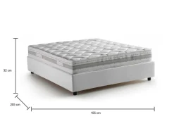 Letto alla francese Arto, con materasso Cm 140x190 incluso,<Dmora Store