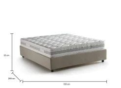 Letto alla francese Arto, con materasso Cm 140x190 incluso,<Dmora Clearance