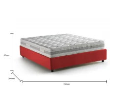 Letto alla francese Arto, con materasso Cm 140x190 incluso,<Dmora Discount