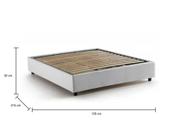 Letto alla francese Arvic, adatto per materasso Cm 140x200,<Dmora Online
