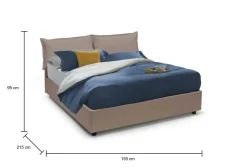 Letto alla francese Asler, adatto per materasso Cm 140x200,<Dmora Cheap