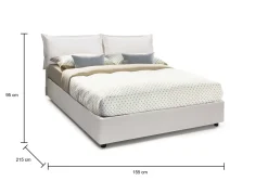Letto alla francese Asler, adatto per materasso Cm 140x200,<Dmora Cheap