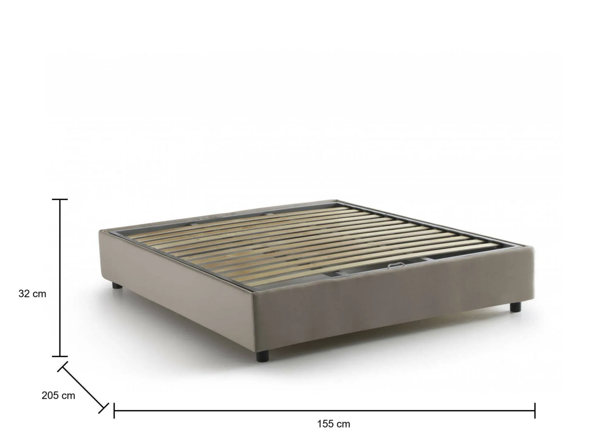 Letto alla francese Attilino, adatto per materasso Cm 140x190,<Dmora Fashion