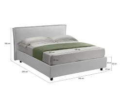Letto alla francese Brienza, Con materasso Cm 120x200 incluso,<Dmora Online
