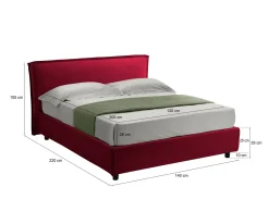 Letto alla francese Brienza, Con materasso Cm 120x200 incluso,<Dmora Discount