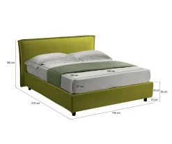 Letto alla francese Broni, Con materasso Cm 120x190 incluso,<Dmora Cheap