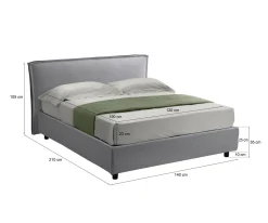 Letto alla francese Broni, Con materasso Cm 120x190 incluso,<Dmora Hot