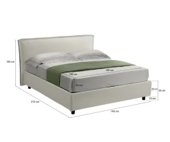 Letto alla francese Broni, Con materasso Cm 120x190 incluso,<Dmora Hot