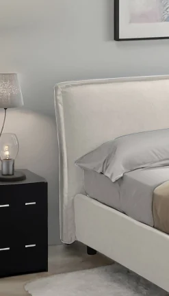 Letto alla francese Broni, Con materasso Cm 120x190 incluso,<Dmora Hot