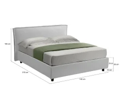 Letto alla francese Bronte, Adatto a materasso Cm 120x190,<Dmora Discount
