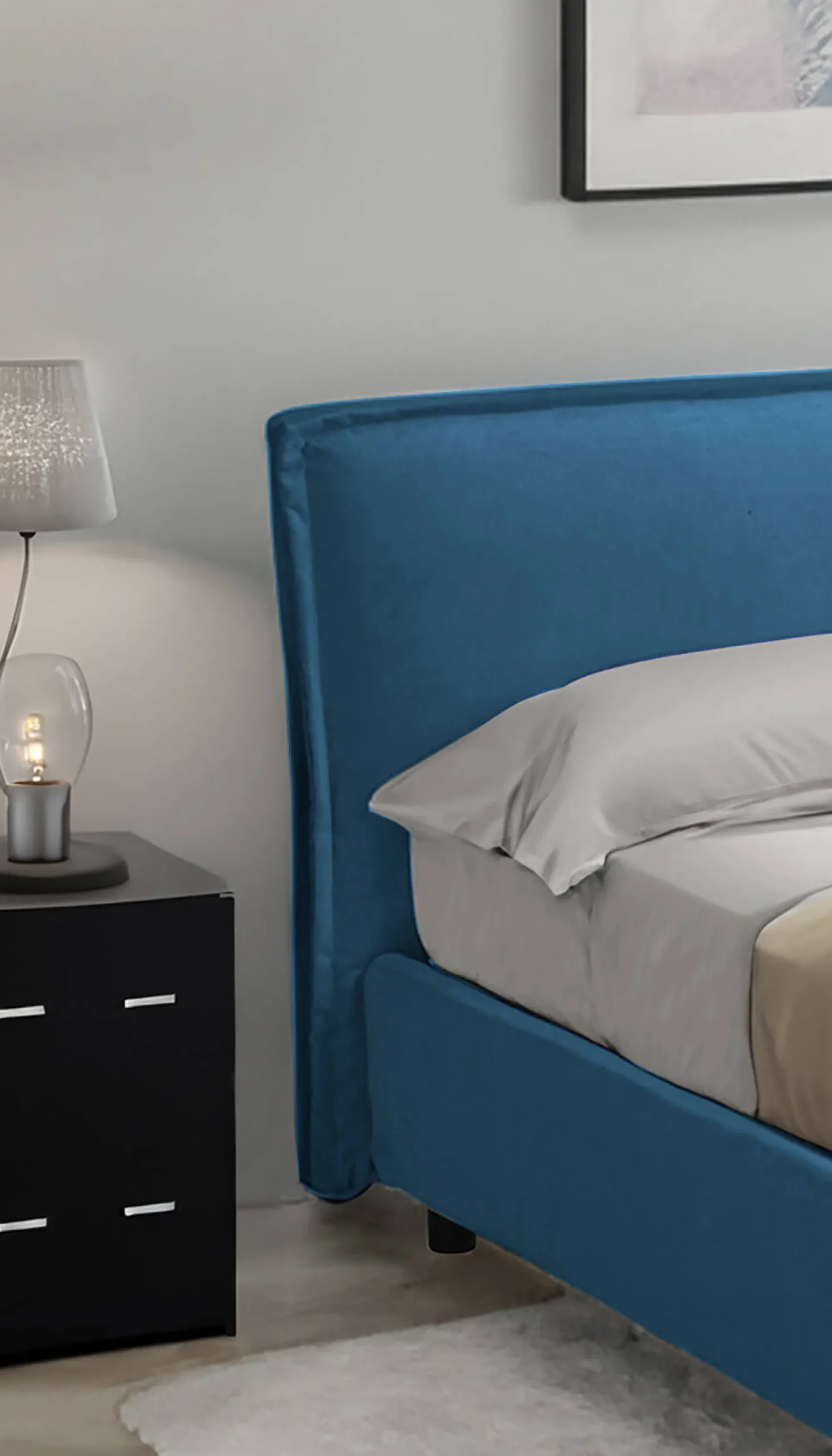 Letto alla francese Bronte, Adatto a materasso Cm 120x190,<Dmora Hot