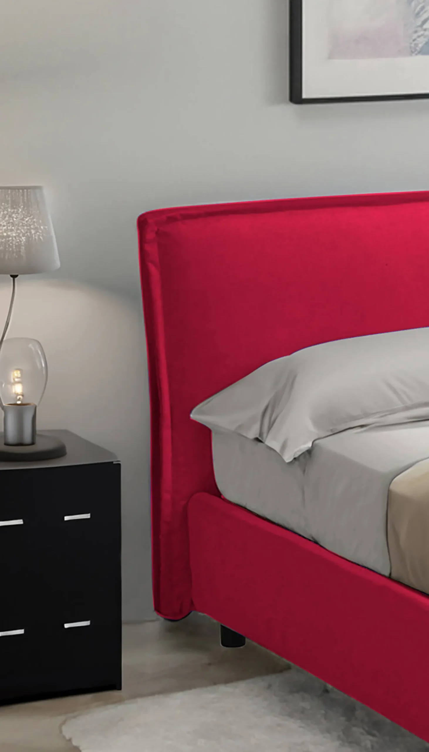 Letto alla francese Bronte, Adatto a materasso Cm 120x190,<Dmora Clearance