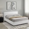 Letto alla francese Brosso, Adatto a materasso Cm 120x200,<Dmora New