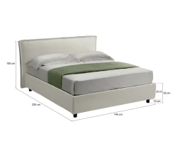 Letto alla francese Brosso, Adatto a materasso Cm 120x200,<Dmora Cheap