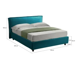 Letto alla francese Brosso, Adatto a materasso Cm 120x200,<Dmora Clearance