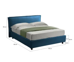 Letto alla francese Brosso, Adatto a materasso Cm 120x200,<Dmora Outlet