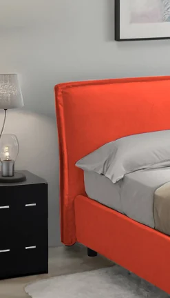 Letto alla francese Brosso, Adatto a materasso Cm 120x200,<Dmora New