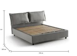 Letto alla francese Daam, adatto per materasso Cm 140x190,<Dmora Best Sale