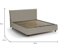 Letto alla francese Dacost, adatto per materasso Cm 140x190,<Dmora Best Sale