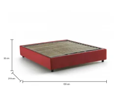 Letto alla francese Dbard, adatto per materasso Cm 140x200,<Dmora New